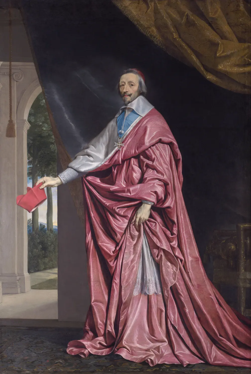 Portrait of Cardinal Richelieu in red robes